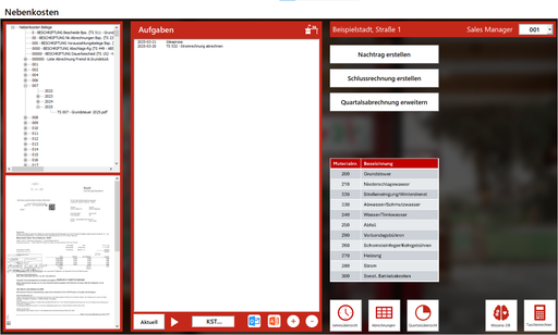 Nebenkostentool: operatives Dashboard